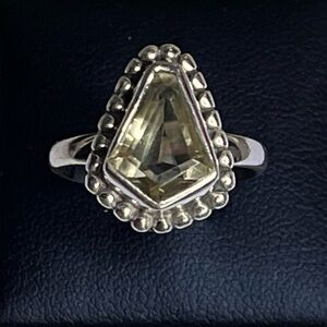 Amazing Artisan Genuine Citrine Sterling Silver Cocktail Ring Size 7.5
